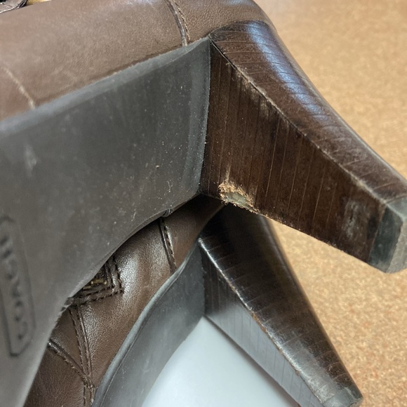 Coach Addie Semi Mate Leather Heel Boots - Picture 10 of 16